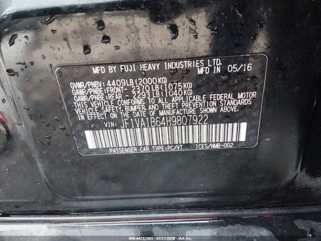 2017 SUBARU WRX JF1VA1B64H9807922 Photo 8