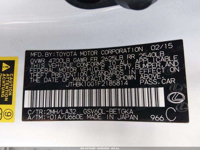 2015 LEXUS ES 350 JTHBK1GG1F2185814 Photo 8