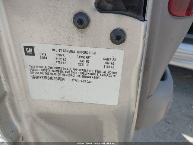 Продажа на аукционе авто 2004 Buick Lesabre Custom, vin: 1G4HP52K04U194534, номер лота: 44752466