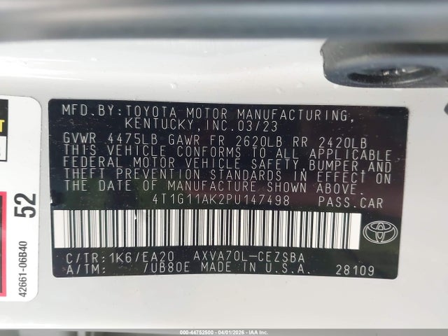 Toyota CAMRY SE 2023 4T1G11AK2PU147498 Image 9