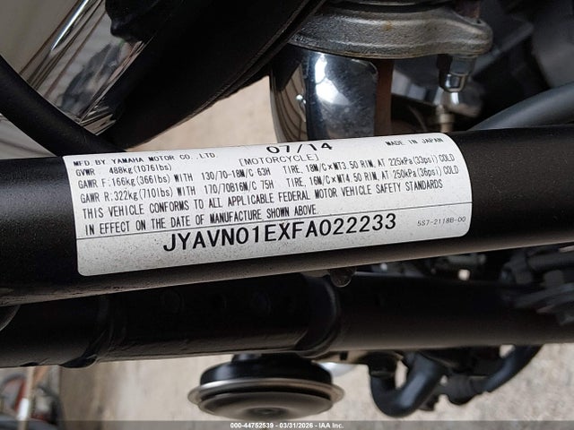 2015 YAMAHA XVS950 JYAVN01EXFA022233 Photo 9
