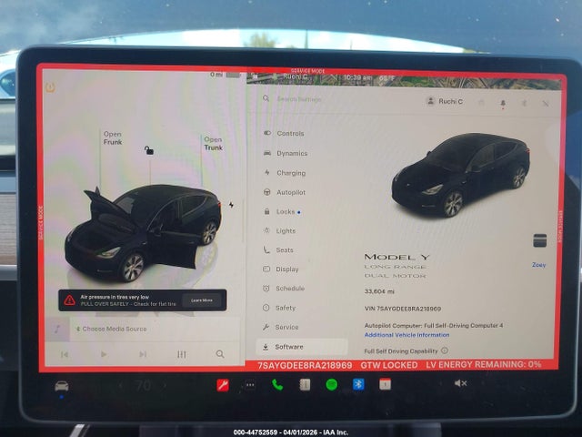 2024 Tesla Model Y Long Range Dual Motor All-wheel Drive მანქანა იყიდება აუქციონზე, vin: 7SAYGDEE8RA218969, აუქციონის ნომერი: 44752559