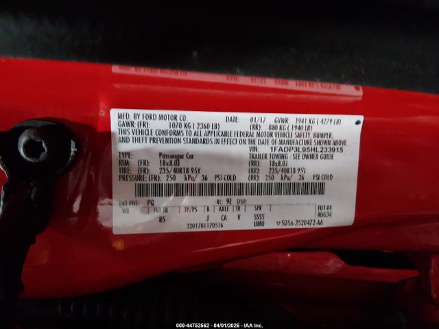 1FADP3L95HL233915 Ford FOCUS ST