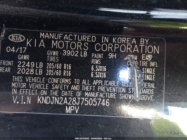 Продаж на аукціоні авто 2018 Kia Soul, vin: KNDJN2A28J7505746, номер лоту: 44752645