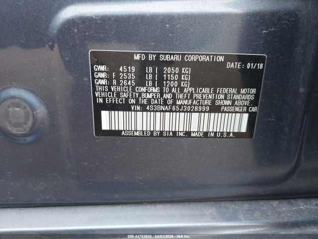 4S3BNAF65J3028999 Subaru Legacy 2.5i Premium