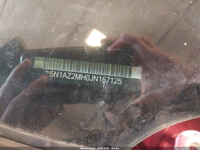 44752676 :رقم المزاد ، 5N1AZ2MH0JN167125 vin ، 2018 Nissan Murano Platinum/s/sl/sv مزاد بيع
