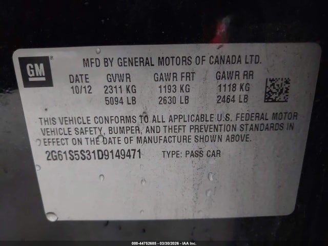 2013 CADILLAC XTS 2G61S5S31D9149471 Photo 8