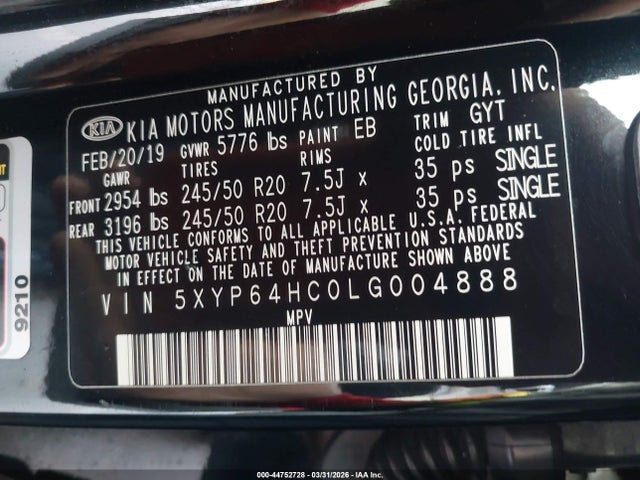 5XYP64HC0LG004888 KIA Telluride S