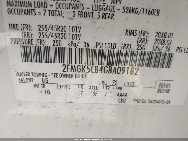 Ford FLEX SEL 2016 2FMGK5C84GBA09182 Image 9