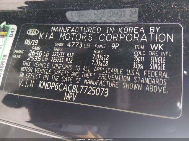 KNDP6CAC8L7725073 KIA SPORTAGE S