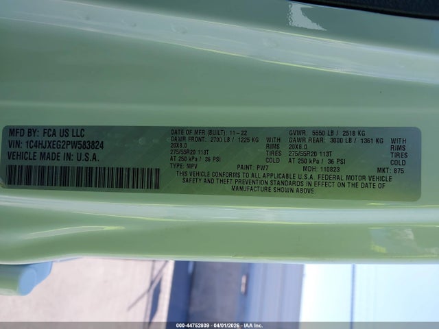 1C4HJXEG2PW583824 Jeep Wrangler 4-door High Altitude 4x4