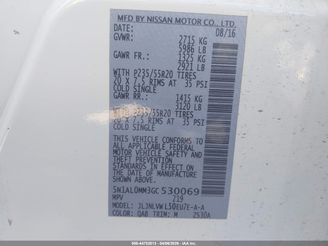 5N1AL0MM3GC530069 Infiniti QX60