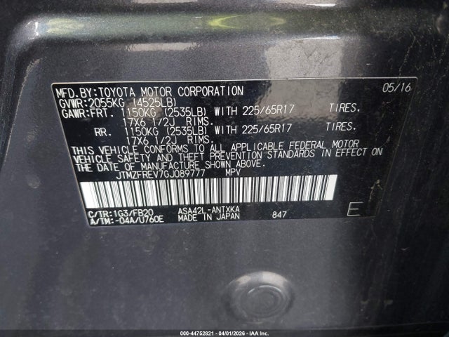 JTMZFREV7GJ089777 Toyota RAV4 LE