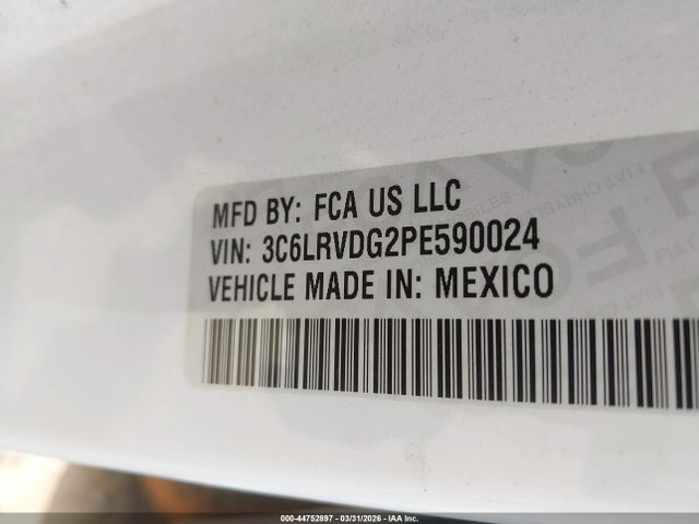 Продажа на аукционе авто 2023 Ram Promaster 2500 High Roof 159 Wb, vin: 3C6LRVDG2PE590024, номер лота: 44752897