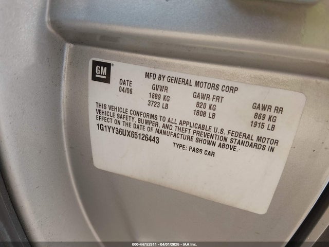 2006 CHEVROLET CORVETTE 1G1YY36UX65126443 Photo 8