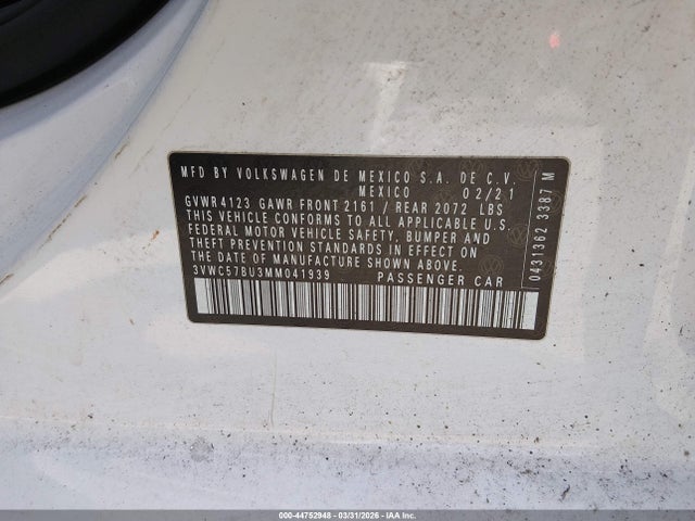 2021 VOLKSWAGEN JETTA 3VWC57BU3MM041939 Photo 8