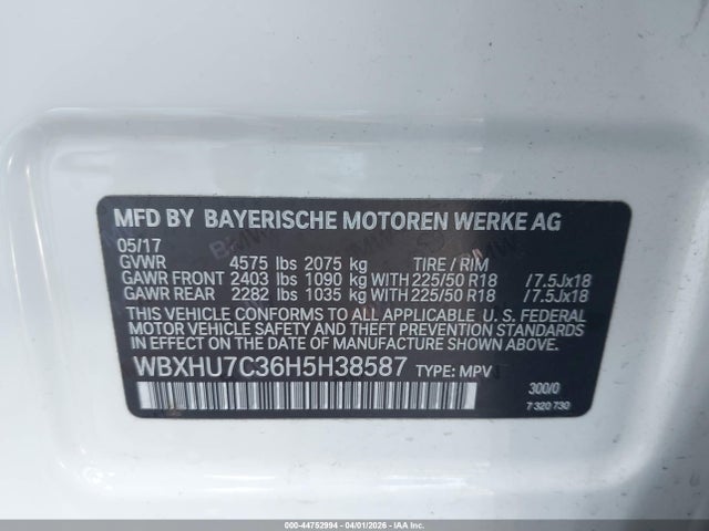WBXHU7C36H5H38587 BMW X1 Sdrive28i
