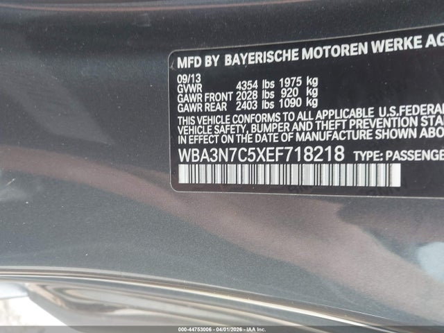 44753006 :رقم المزاد ، WBA3N7C5XEF718218 vin ، 2014 Bmw 428i مزاد بيع