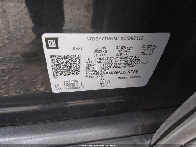 Продаж на аукціоні авто 2021 Buick Enclave Awd Essence, vin: 5GAEVAKW4MJ169776, номер лоту: 44753028
