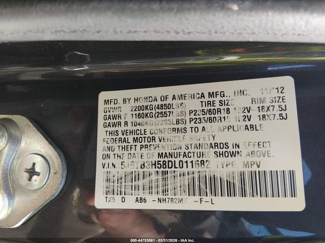 Продаж на аукціоні авто 2013 Acura Rdx, vin: 5J8TB3H58DL011682, номер лоту: 44753061