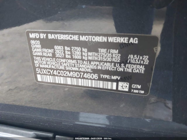 BMW X6 Sdrive40i 2021 5UXCY4C02M9D74606 Image 9