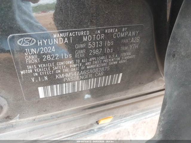 Продажа на аукционе авто 2025 Hyundai Ioniq 6 Limited, vin: KMHM54AA6SA082875, номер лота: 44753072