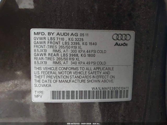 2011 AUDI Q7 WA1LMAFE3BD010411 Photo 8