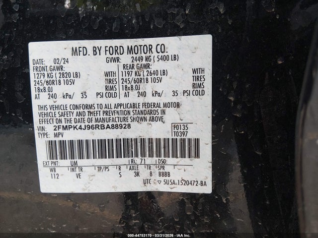 Ford EDGE SEL 2024 2FMPK4J96RBA88928 Image 9