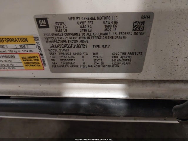 Buick Enclave Premium 2015 5GAKVCKD5FJ183721 Image 7