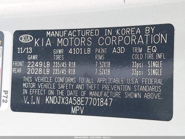 Продажа на аукционе авто 2014 Kia Soul !, vin: KNDJX3A58E7701847, номер лота: 44753283