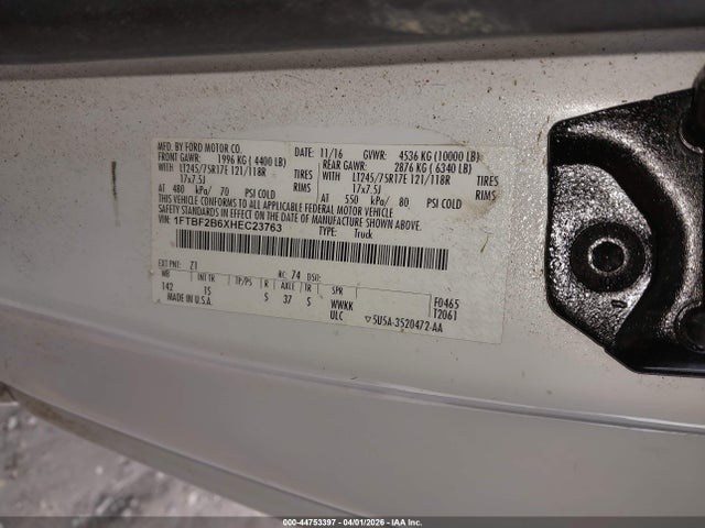 Ford F-250 Xl 2017 1FTBF2B6XHEC23763 Image 9