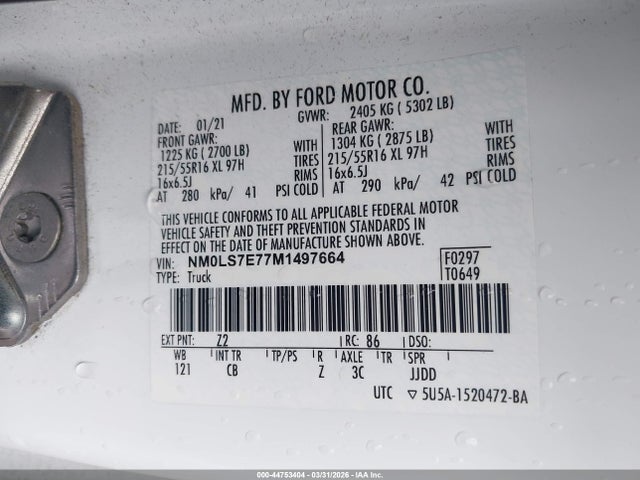 Ford Transit Connect Xl 2021 NM0LS7E77M1497664 Image 9