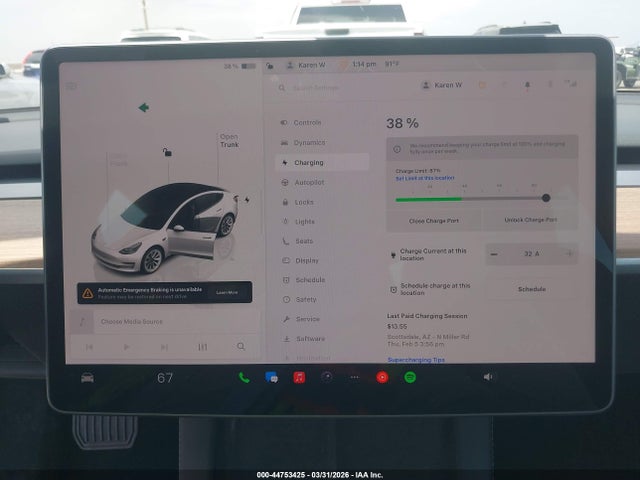 44753425 :رقم المزاد ، 5YJ3E1EA3PF498597 vin ، 2023 Tesla Model 3 Rear-wheel Drive مزاد بيع