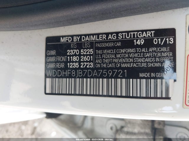 Продаж на аукціоні авто 2013 Mercedes-benz E 350 4matic, vin: WDDHF8JB7DA759721, номер лоту: 44753469