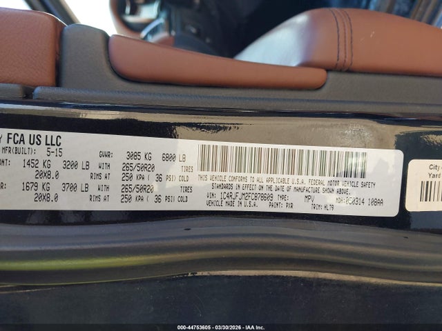 2015 JEEP GRAND CHEROKEE 1C4RJFJM2FC878609 Photo 8