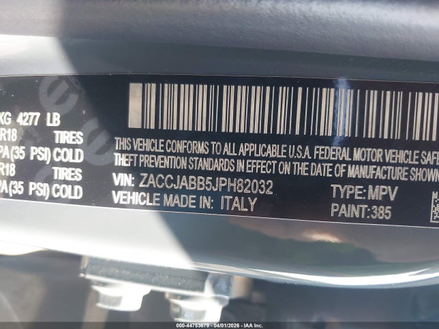 Aukcja sprzedaży 2018 Jeep Renegade Latitude Fwd, vin: ZACCJABB5JPH82032, numer aukcji: 44753679