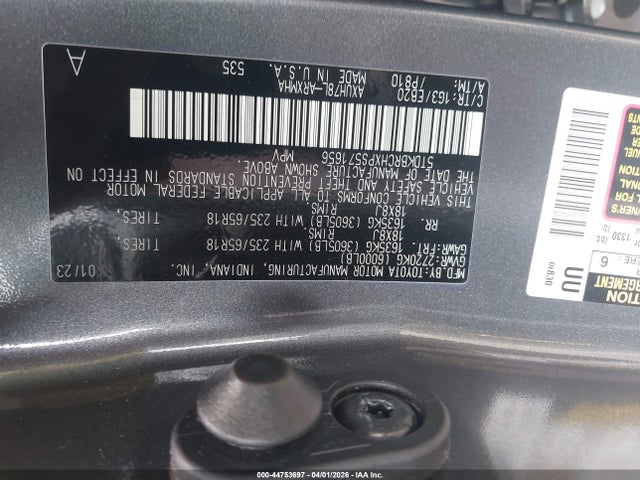 5TDKBRCHXPS571656 Toyota Highlander Hybrid Xle