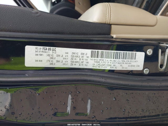 Aukcja sprzedaży 2015 Dodge Durango Limited, vin: 1C4RDJDG0FC153946, numer aukcji: 44753769