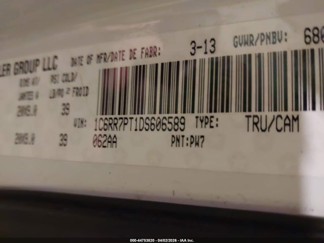 Aukcja sprzedaży 2013 Ram 1500 Laramie Longhorn, vin: 1C6RR7PT1DS606589, numer aukcji: 44753820