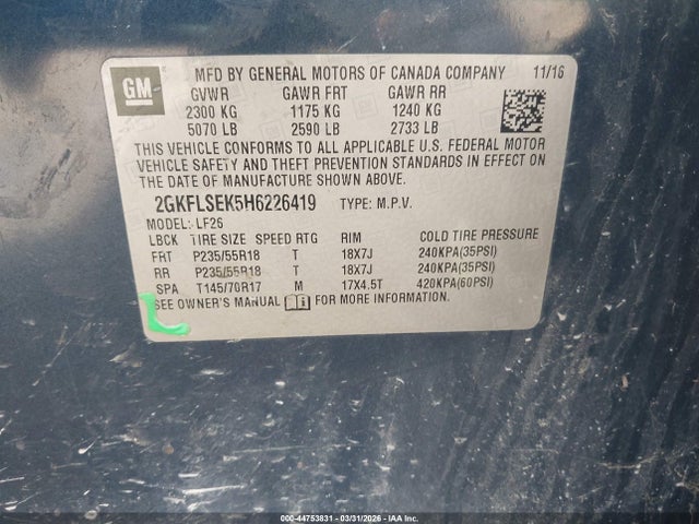 2017 GMC TERRAIN 2GKFLSEK5H6226419 Photo 8