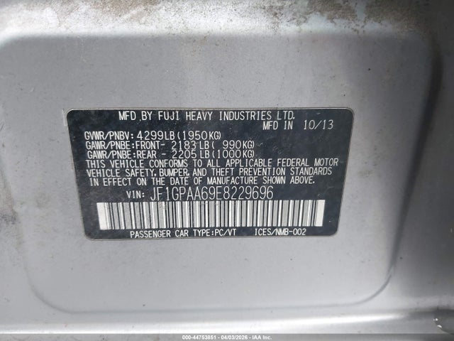 Aukcja sprzedaży 2014 Subaru Impreza 2.0i, vin: JF1GPAA69E8229696, numer aukcji: 44753851