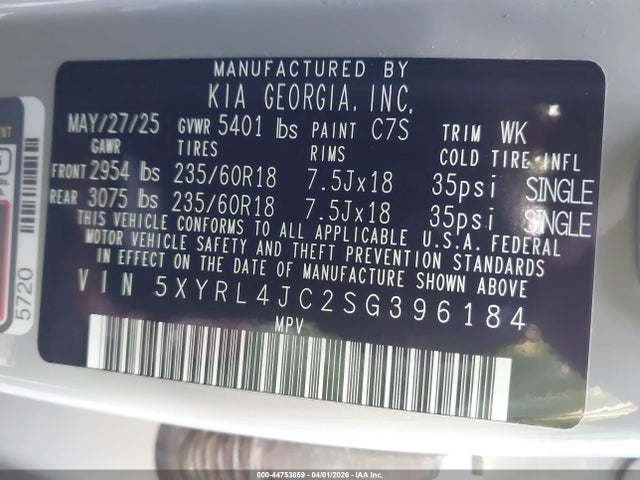KIA SORENTO S 2025 5XYRL4JC2SG396184 Image 9