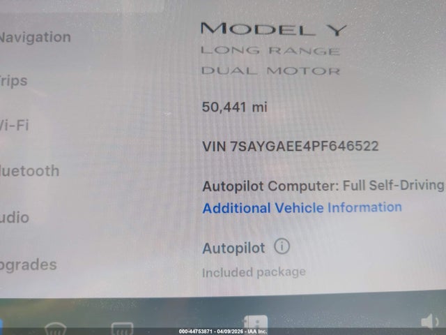 Продажа на аукционе авто 2023 Tesla Model Y Awd/long Range Dual Motor All-wheel Drive, vin: 7SAYGAEE4PF646522, номер лота: 44753871