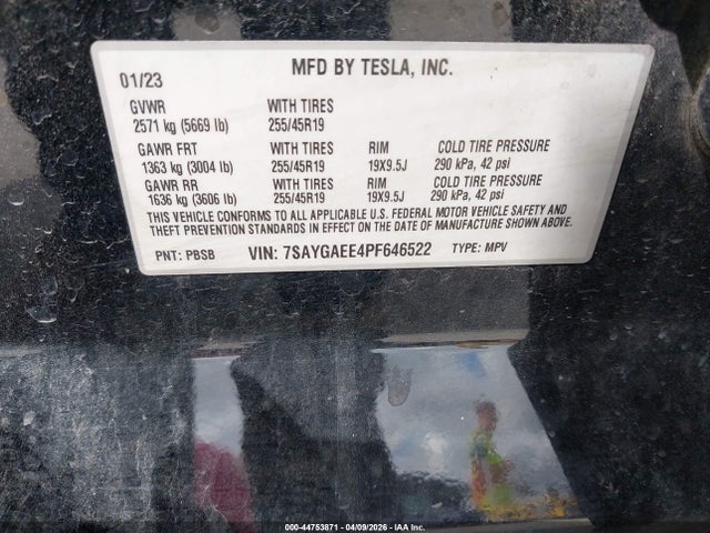 Продажа на аукционе авто 2023 Tesla Model Y Awd/long Range Dual Motor All-wheel Drive, vin: 7SAYGAEE4PF646522, номер лота: 44753871