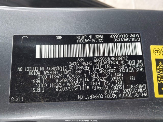 Продаж на аукціоні авто 2014 Lexus Rx 350, vin: JTJBK1BA7E2039921, номер лоту: 44753875