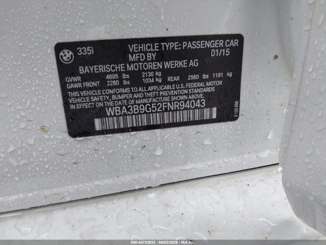 2015 BMW 335I WBA3B9G52FNR94043 Photo 8