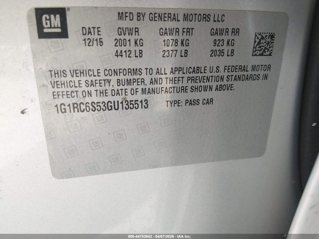 1G1RC6S53GU135513 Chevrolet VOLT LT