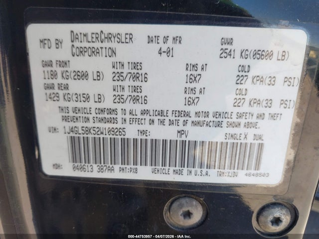 2002 JEEP LIBERTY 1J4GL58K52W109265 Photo 8