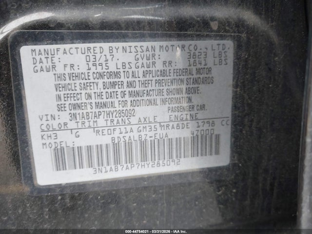 3N1AB7AP7HY285092 Nissan SENTRA S