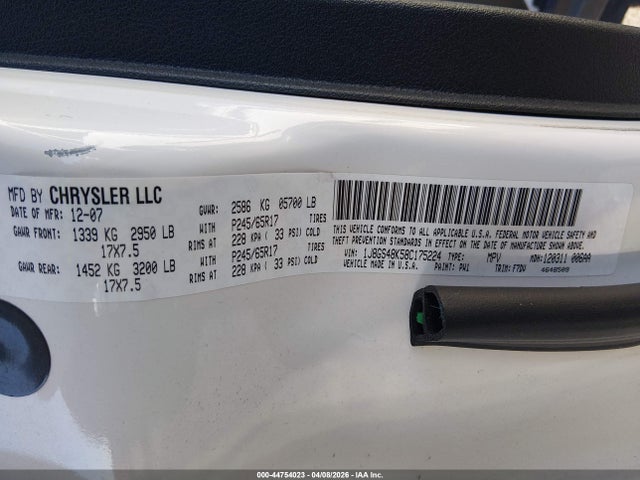Aukcja sprzedaży 2008 Jeep Grand Cherokee Laredo, vin: 1J8GS48K58C175224, numer aukcji: 44754023